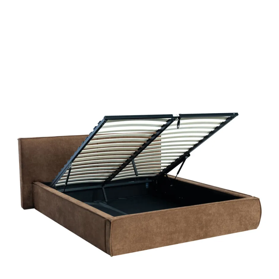 Outlet Drawer LIBERIA Lit coffre en tissu chenille 160x200cm
