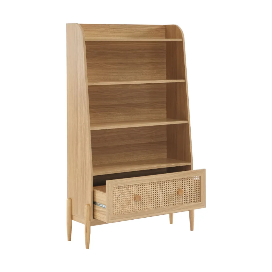 Sale No name LILOU Bibliothèque enfant en bois et cannage H140cm