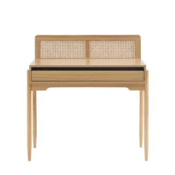 Online No name LILOU Bureau enfant 1 tiroir en bois et cannage H95cm