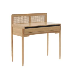 Online No name LILOU Bureau enfant 1 tiroir en bois et cannage H95cm