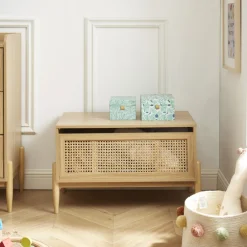 Online No name LILOU Coffre de rangement enfant en bois et cannage L74cm