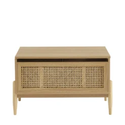 Online No name LILOU Coffre de rangement enfant en bois et cannage L74cm