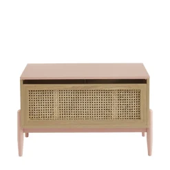 Online No name LILOU Coffre de rangement enfant en bois et cannage L74cm