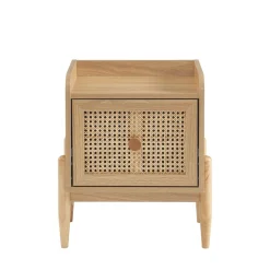 New No name LILOU Table de chevet enfant 1 tiroir en bois et cannage