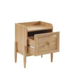New No name LILOU Table de chevet enfant 1 tiroir en bois et cannage