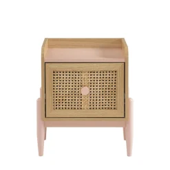 New No name LILOU Table de chevet enfant 1 tiroir en bois et cannage