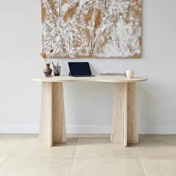 Clearance Drawer LINA Bureau effet travertin L120cm