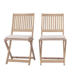 Best Drawer LINA Lot de 2 chaises pliantes de jardin en bois