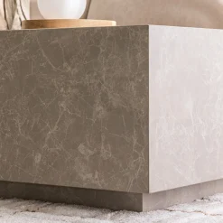 Hot Drawer LIPANI Table basse carrée effet marbre 90x90cm