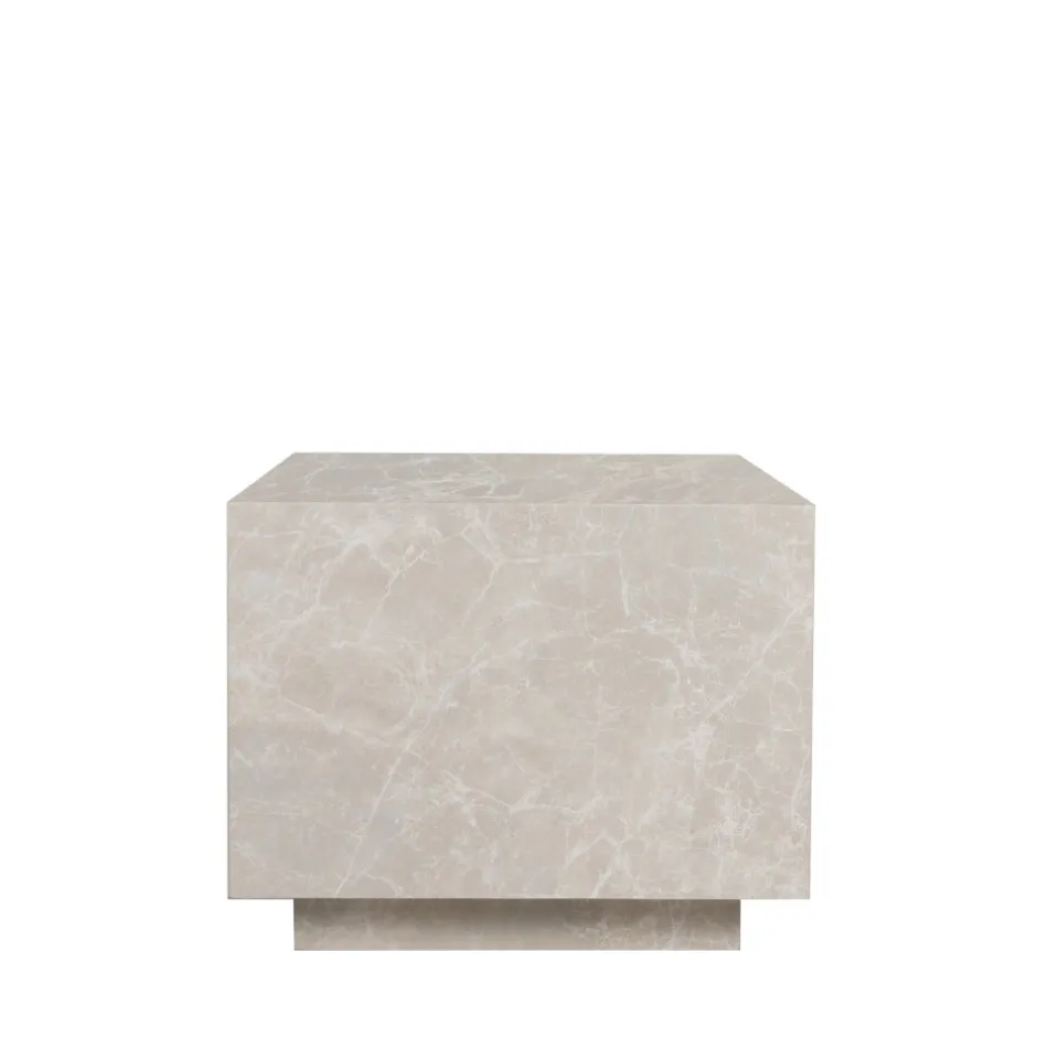 Online Drawer LIPANI Table d'appoint carrée effet marbre 40x40cm