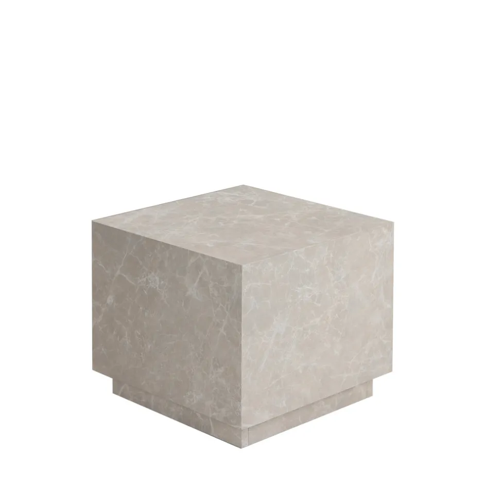 Online Drawer LIPANI Table d'appoint carrée effet marbre 40x40cm