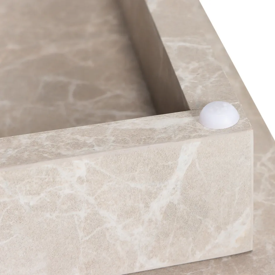 Online Drawer LIPANI Table d'appoint carrée effet marbre 40x40cm