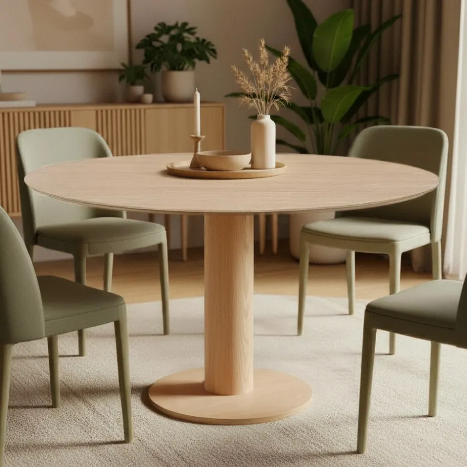 New Drawer LISA Table à manger 4 personnes ronde en bois ø120cm