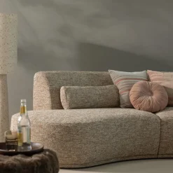 Discount Woood LOFT Lampadaire à pois en métal et tissu bouclette H130cm