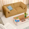Clearance Drawer LOGAN Canapé 3 places accoudoirs relevables avec tablette en tissu chenille