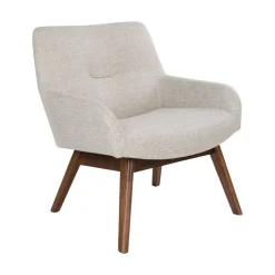 Online House Nordic LONDON Fauteuil en tissu et pieds en bois naturel