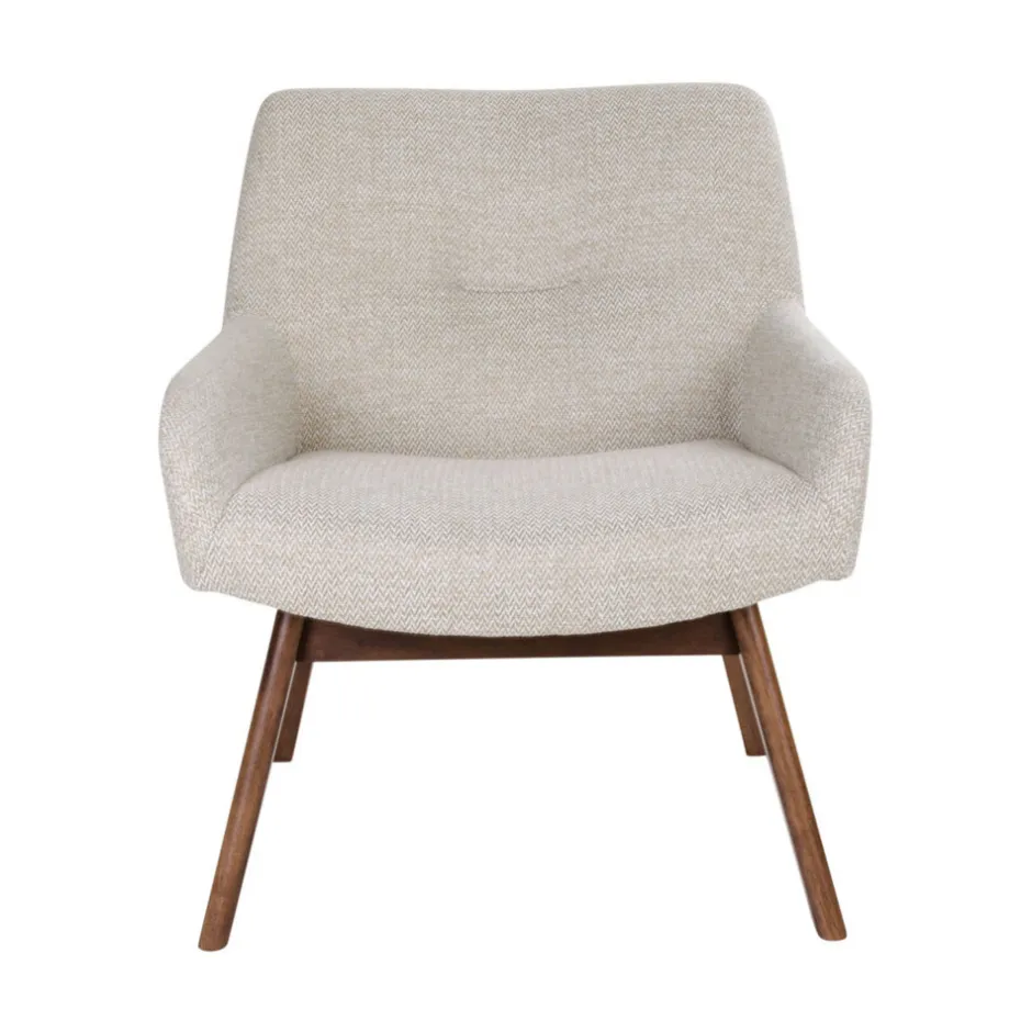 Online House Nordic LONDON Fauteuil en tissu et pieds en bois naturel