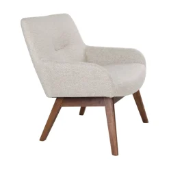 Online House Nordic LONDON Fauteuil en tissu et pieds en bois naturel