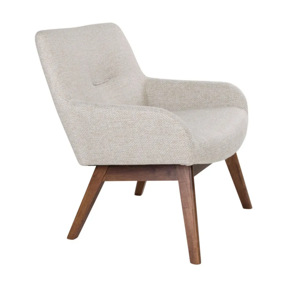 Online House Nordic LONDON Fauteuil en tissu et pieds en bois naturel
