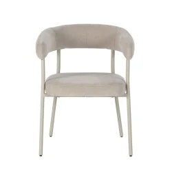 Online Drawer LORA Lot de 2 fauteuils de table en tissu et métal