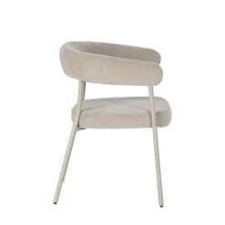 Online Drawer LORA Lot de 2 fauteuils de table en tissu et métal