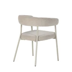 Online Drawer LORA Lot de 2 fauteuils de table en tissu et métal