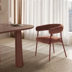 Clearance Drawer LORA Lot de 2 fauteuils en tissu et métal