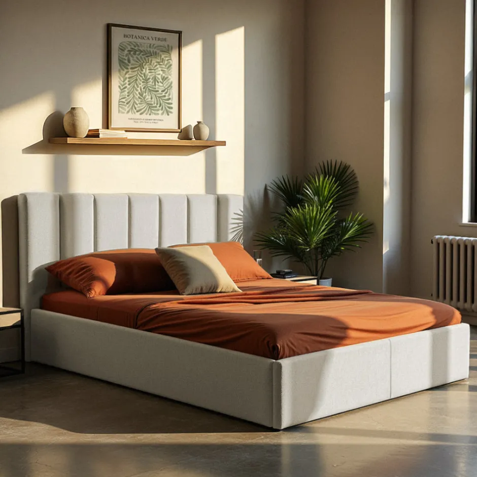 Sale Drawer LOU Lit coffre en tissu 140x190cm