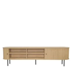 Discount Drawer LUCIE Meuble TV aux portes coulissantes en bois et métal L200cm