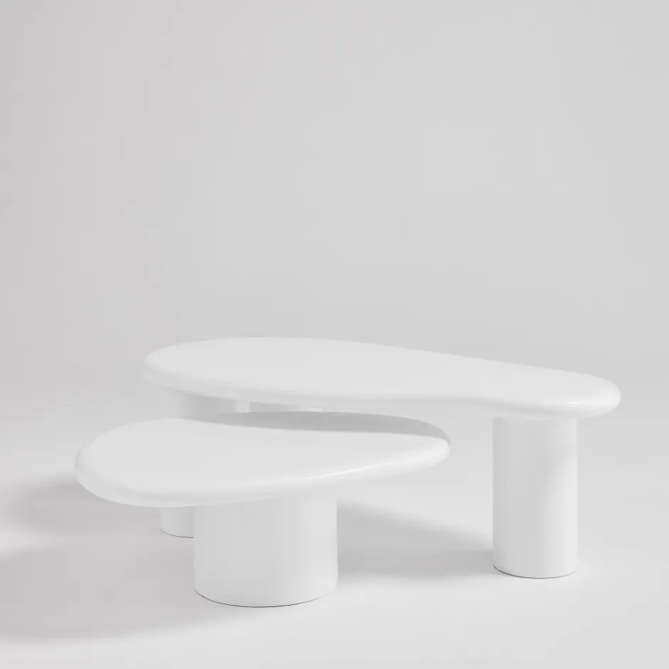 Online Drawer LUNA Table basse organique en fibre de ciment L120cm