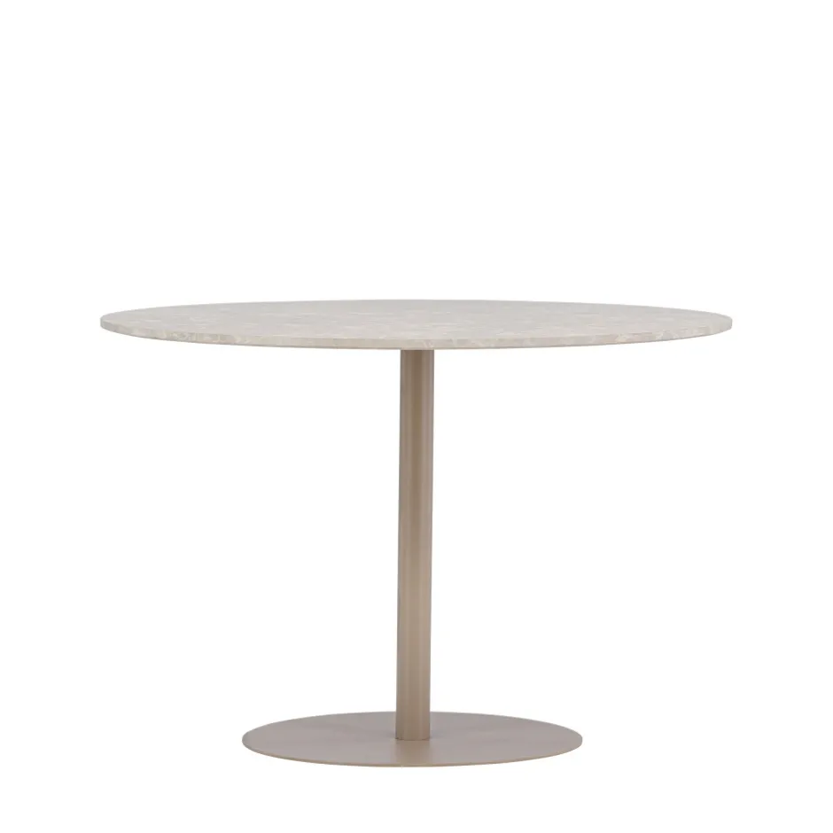 Online Venture Home LYCKE Table à manger 4 personnes ronde en effet marbre et métal
