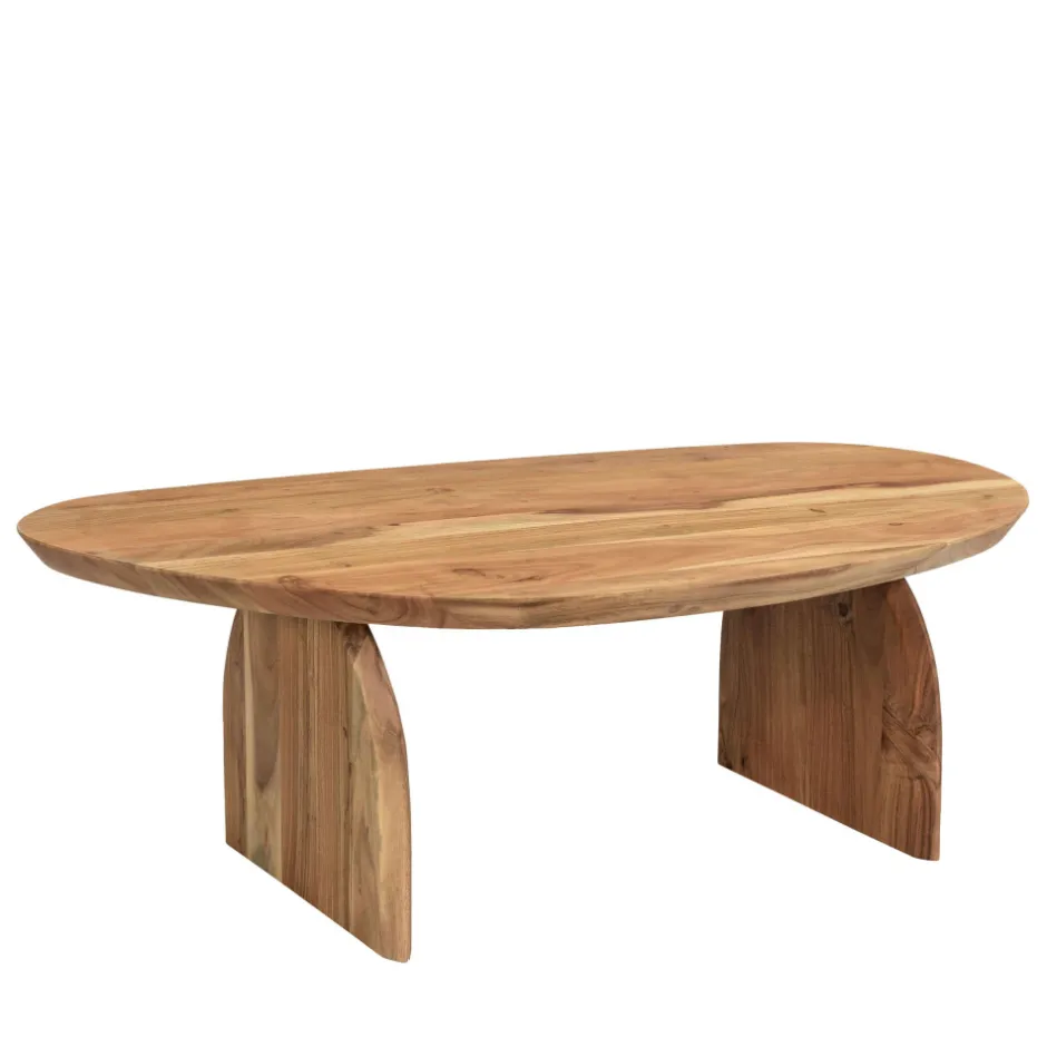 New Drawer MALANG Table basse organique en bois massif d'acacia