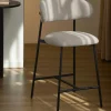 Outlet No name MANEL Lot de 2 tabourets de bar en tissu et métal H66cm