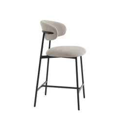 Outlet No name MANEL Lot de 2 tabourets de bar en tissu et métal H66cm