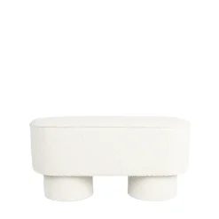 New No name MARCOS Banc arrondi en tissu bouclette L93cm