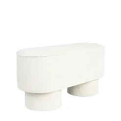 New No name MARCOS Banc arrondi en tissu bouclette L93cm