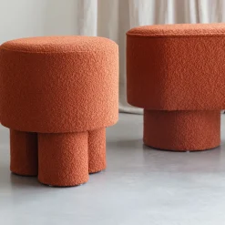 Outlet No name MARCOS Tabouret rond en tissu bouclette ø40cm