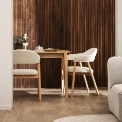 Drawer MARINA Lot de 2 fauteuils de table en tissu et bois