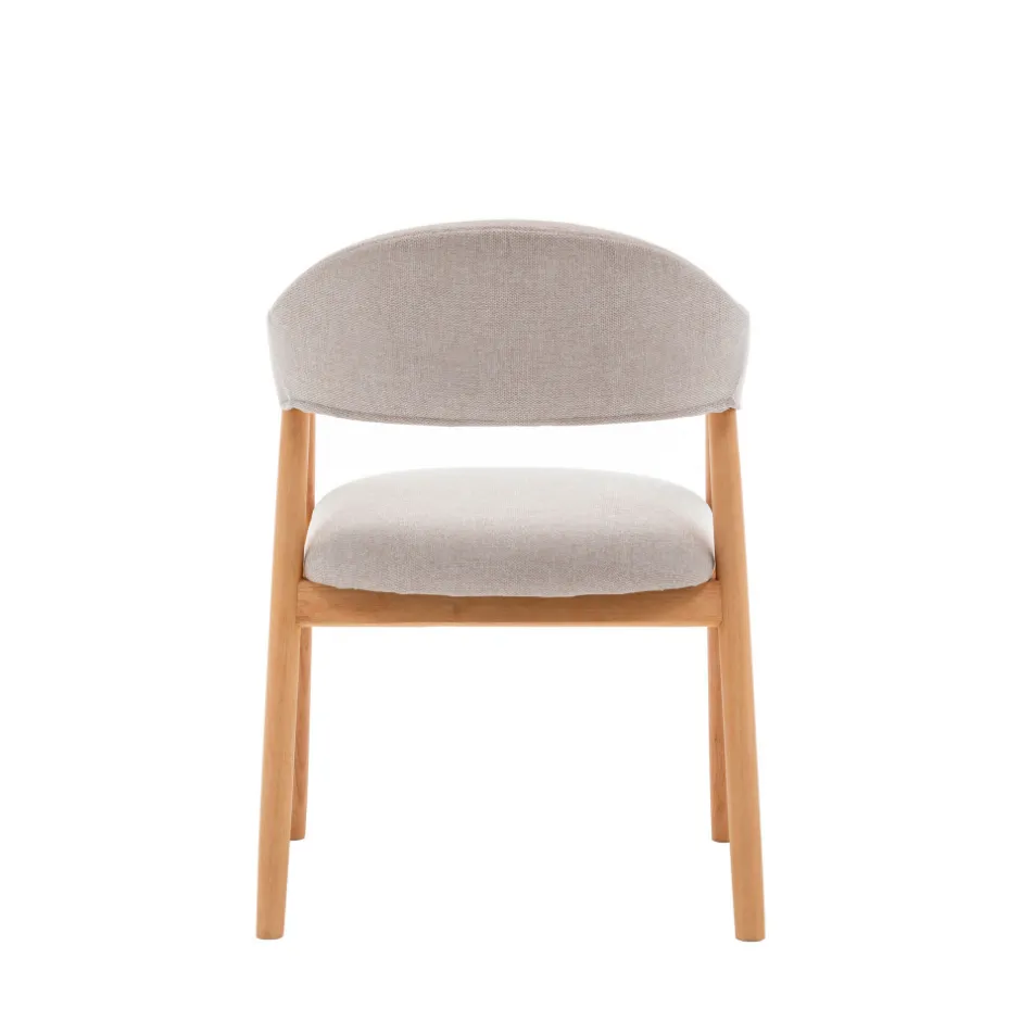 Drawer MARINA Lot de 2 fauteuils de table en tissu et bois