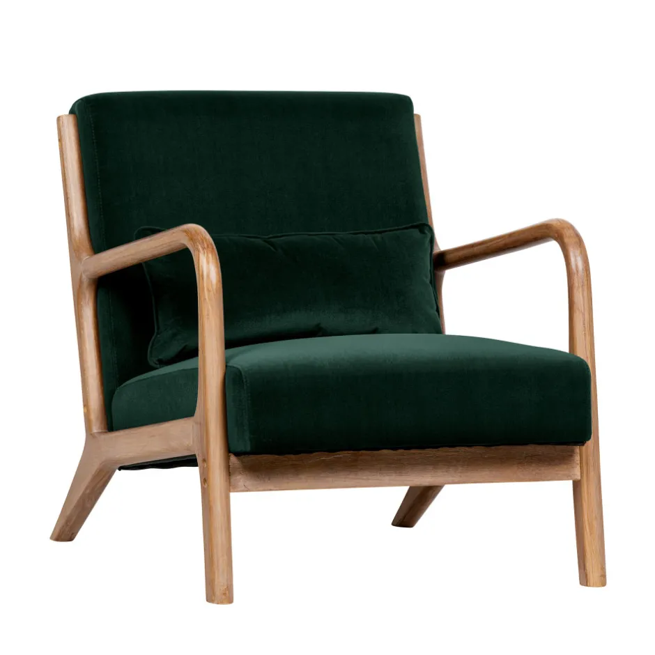 Sale Woood MARK Fauteuil en bois et velours