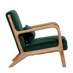 Sale Woood MARK Fauteuil en bois et velours