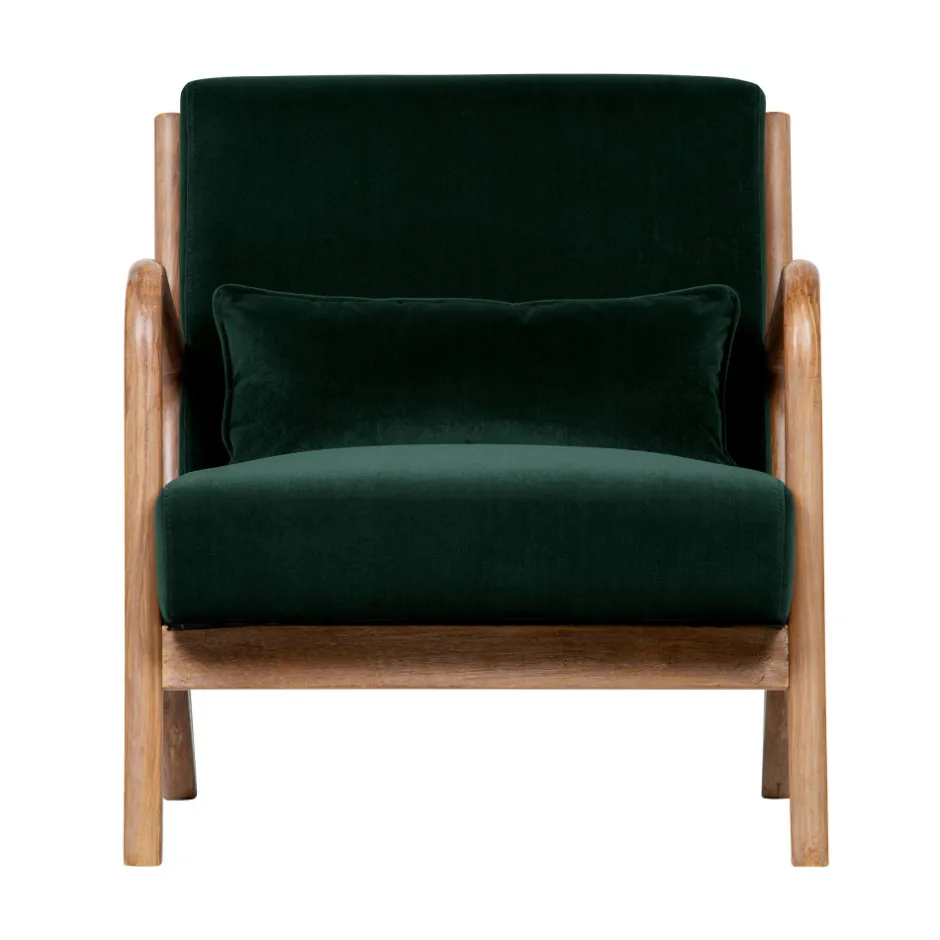 Sale Woood MARK Fauteuil en bois et velours