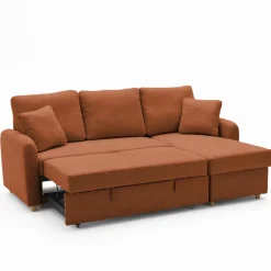 Online Drawer MATERA Canapé d'angle réversible convertible 3 places en tissu avec coffre