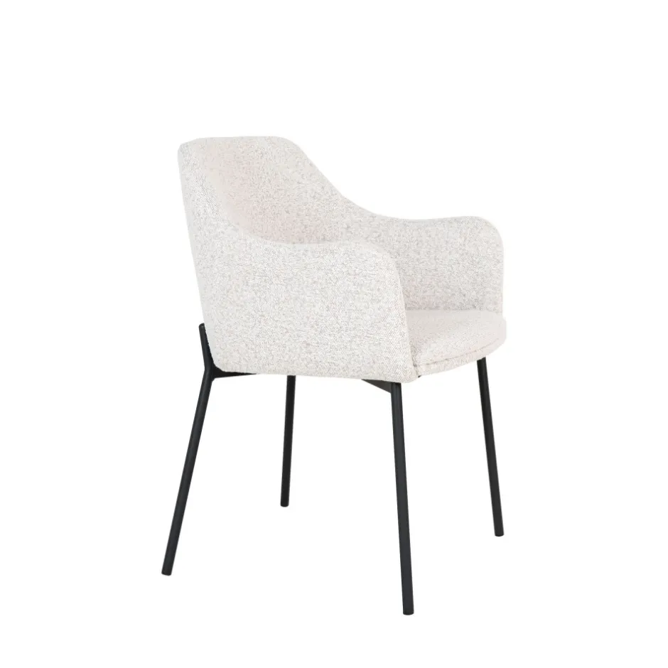 Sale House Nordic MELILLA Lot de 2 fauteuils de table en tissu bouclette et métal