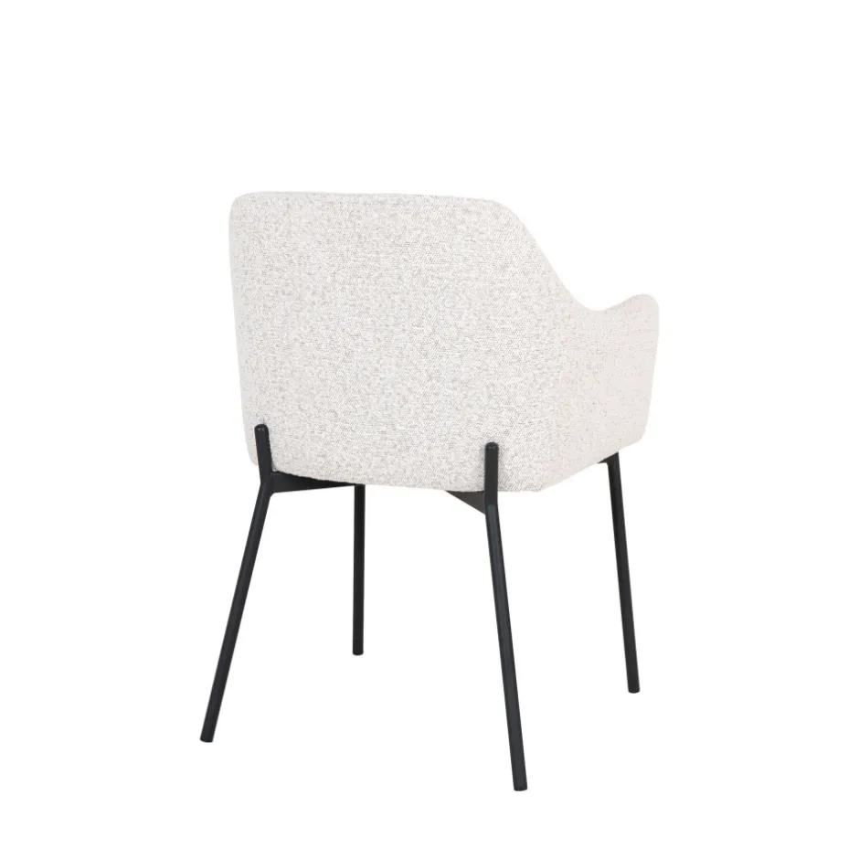 Sale House Nordic MELILLA Lot de 2 fauteuils de table en tissu bouclette et métal