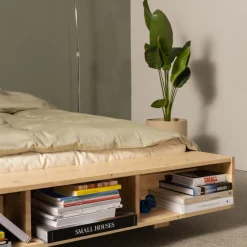 Clearance Karup Design MERGE Lit avec rangement en bois 140x200cm