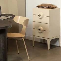 Best Woood MERGE Petit meuble de rangement 4 tiroirs en bois et métal H89cm