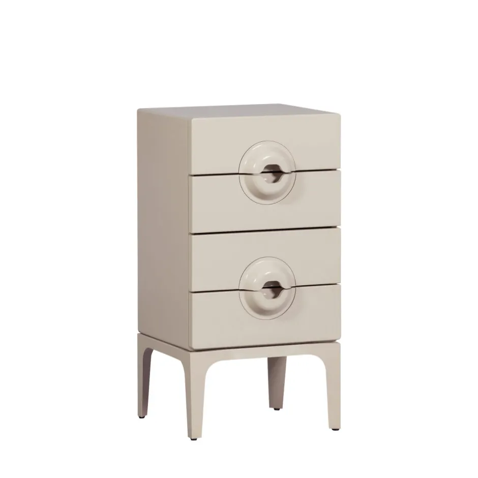 Best Woood MERGE Petit meuble de rangement 4 tiroirs en bois et métal H89cm