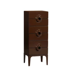 Discount Woood MERGE Petit meuble de rangement 6 tiroirs en bois et métal H120cm