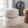 Hot House Nordic MILFORD Pouf rond en tissu bouclette ø38cm